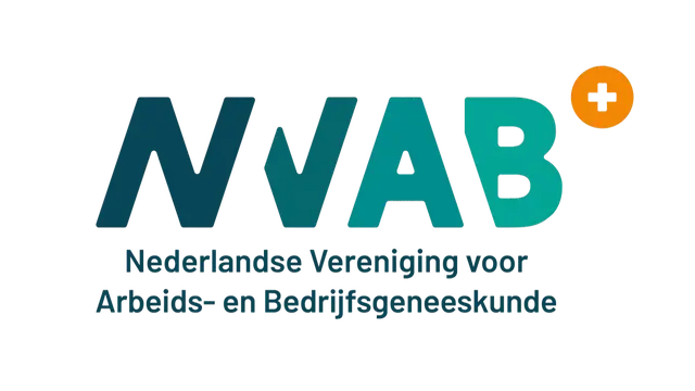 Logo van de NVAB, de Nederlandse Vereniging voor Arbeids- en Bedrijfsgeneeskunde waarbij de bedrijfsarts is aangesloten