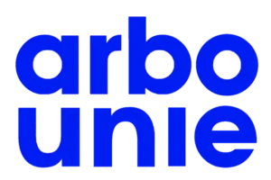 Logo van Arbo Unie, één van de organisaties die een deel vormen van de werkervaring van bedrijfsarts Van Bennekom